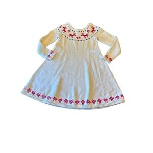 Hanna Andersson Winter Reindeer Knit‎ Sweater Dress 8 Cotton Wool Nordic